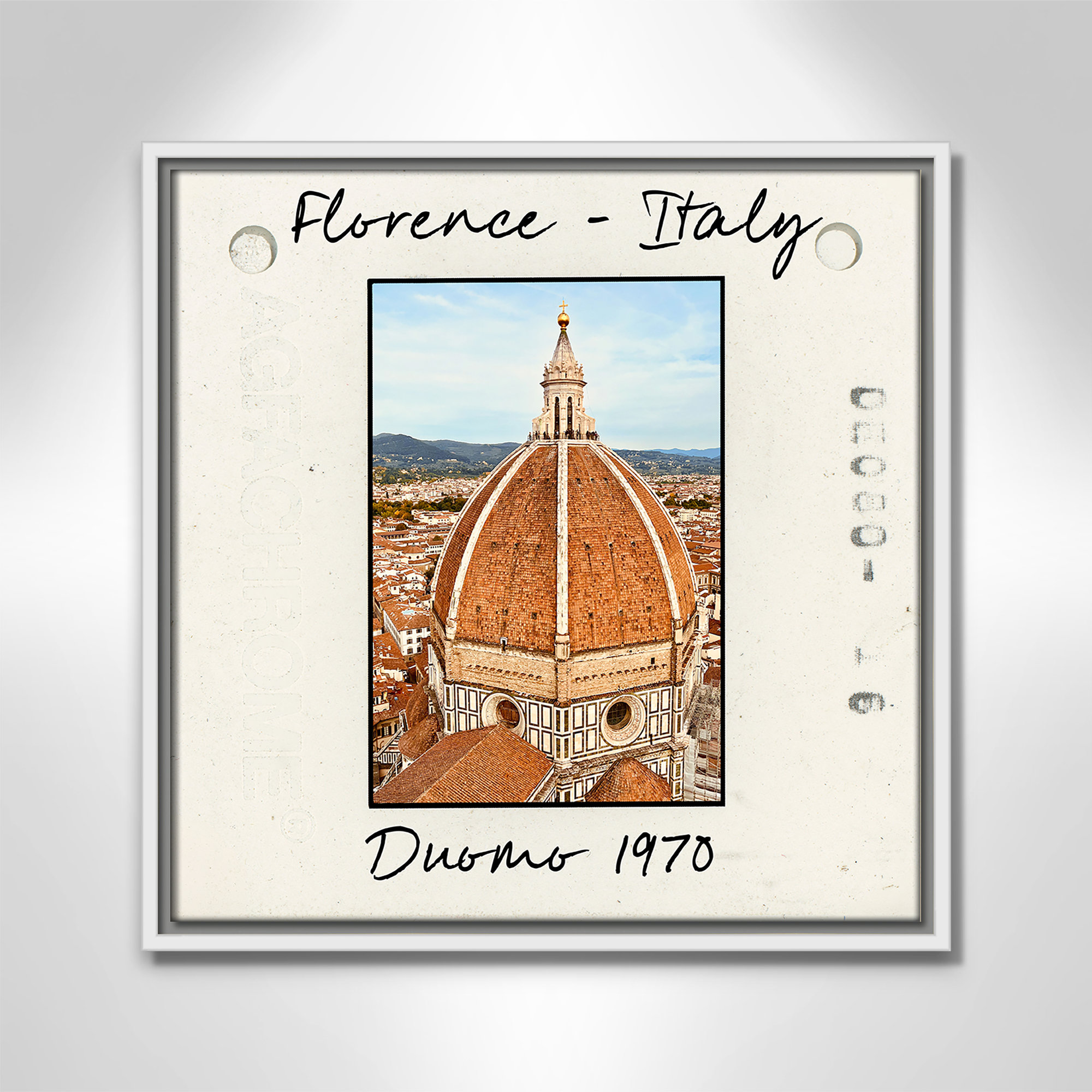 Florence Italy - Duomo Print by Susan Jill, White Floater Framed Canvas, 17.5" H x 17.5" W x 2" D