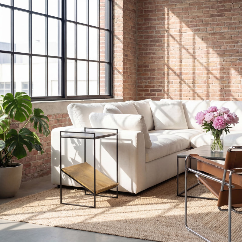 Noemi Cast Aluminum Magazine End Table