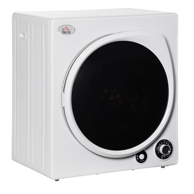 Homcom 3.22 Cubic Feet Portable Clothes Dryer with 5 Drying Modes in White