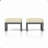 Set Of 2 26" All-Weather Aluminum Patio Ottomans Footrests With Thick Beige Cushions With Black Frame-1684745533