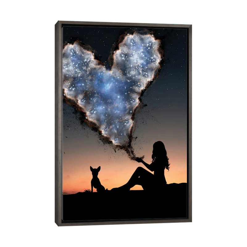 "Heart" par Abdullah Evindar-impression d’art graphique, Pas de tapis, H 26 po x l 18 po x 1,5 po