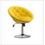 Fauteuil d'appoint pivotant en velours capitonné-162438747