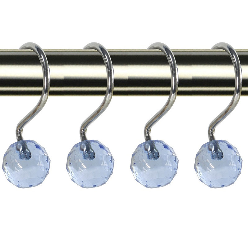 Crochets de rideau de douche cristal ball, Bleu