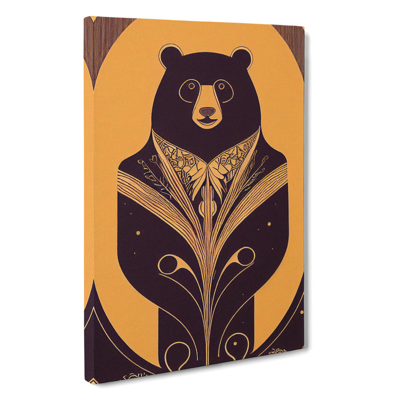 Art Deco Bear No.4 - Wrapped Canvas, 76cm H x 50cm W x 3cm D
