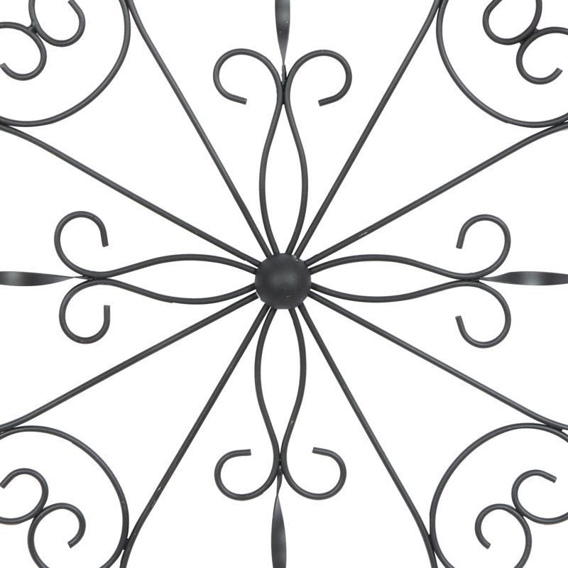 White Wooden Scroll Home Wall Decor with Metal Scroll Work
