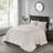 Charming Anti-microbial Cream King Bedspread Set