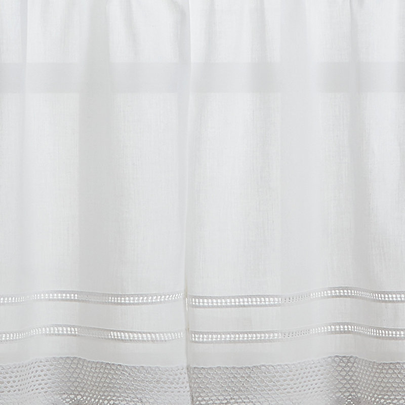 Ketcham Cotton Blend Tailored 58'' W Window Valance in White