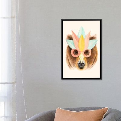 « bear paper mask », impression sur toile