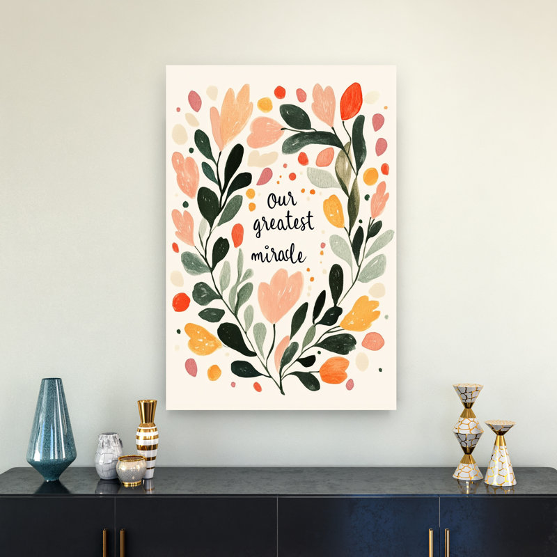 «Floral Embrace», impression abstraite de paysage mural contemporain, H 36 po x l 24 po