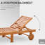 Chaise longue inclinable d'extérieur pliante avec roulettes, structure en bois d'acacia - couleur teck