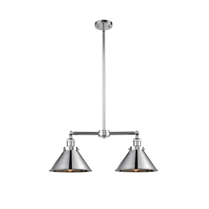 Luminaire suspendu pour îlot de cuisine 2 lumières Paylor, Ampoule non incluse, Chrome poli, Chrome poli
