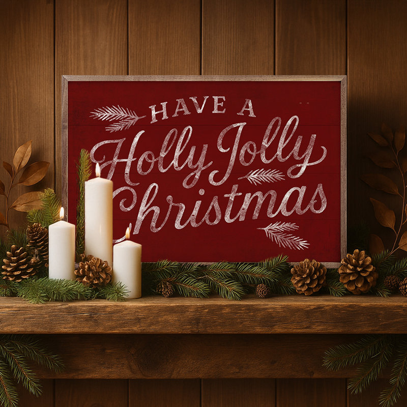 Have A Holly Jolly Christmas, Rouge, H 10 po x l 16 po