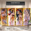71" x 51.66" Tall Double Sided Four Seasons Canvas 4 Panel Room Divider-1260988520