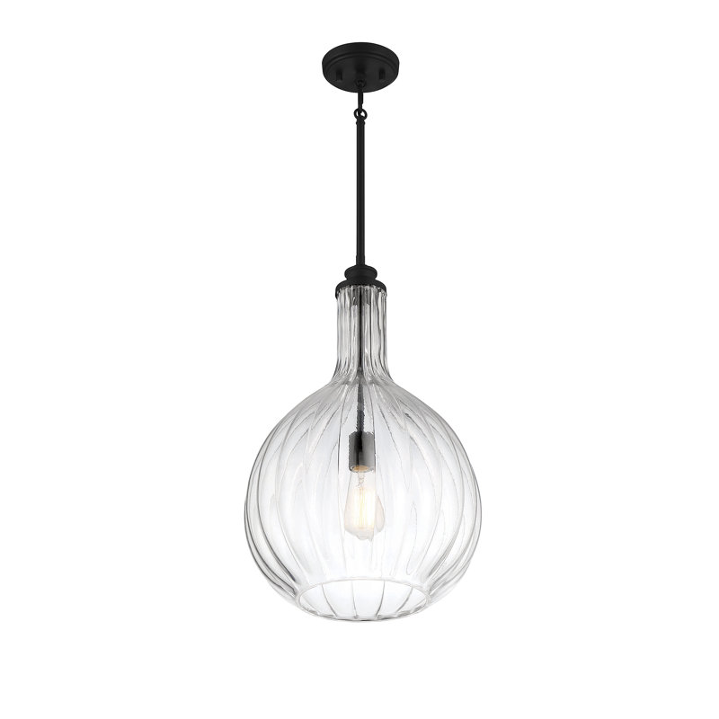 Suzette 1 - Light Single Globe Pendant in Matte Black, Matte Black