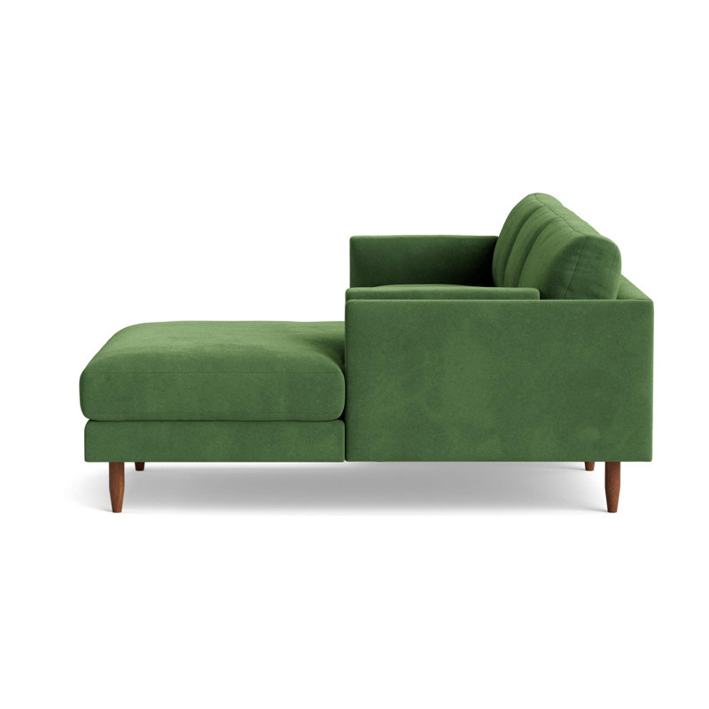 Skinny Fat Chaise Sectional, Right Hand Facing, Performance Velvet - Ivy