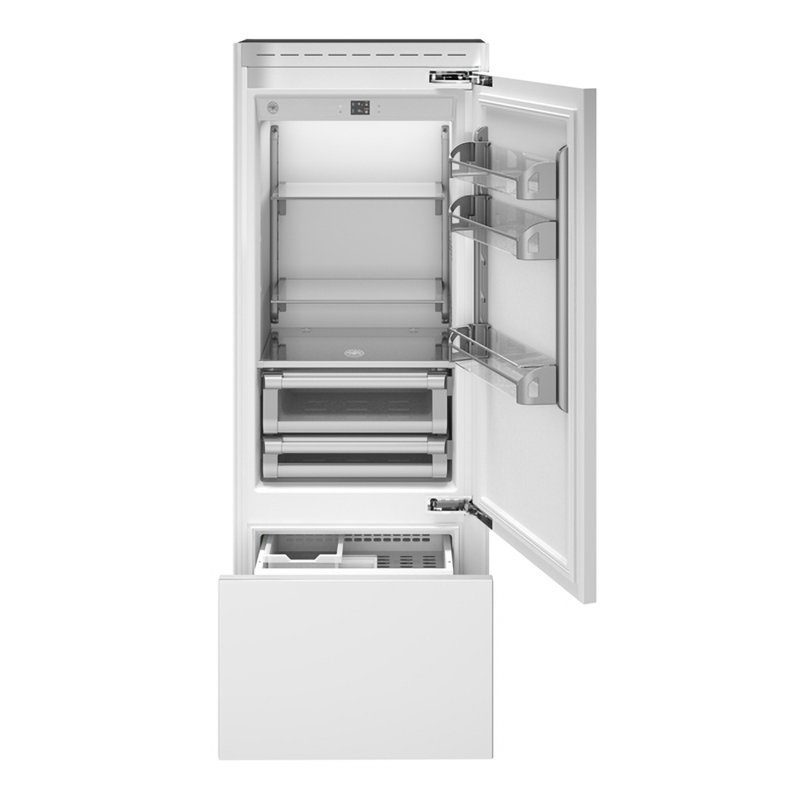 REFRIGERATOR 30" BUILT-IN BOTTOM MOUNT WITH ICE MAKER RIGHT SWING DOOR, STAINLESS STEEL, Right Handed