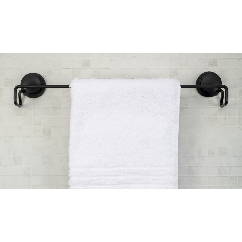 Croydex Stick 'n' Lock Bathroom Towel Rail, Black