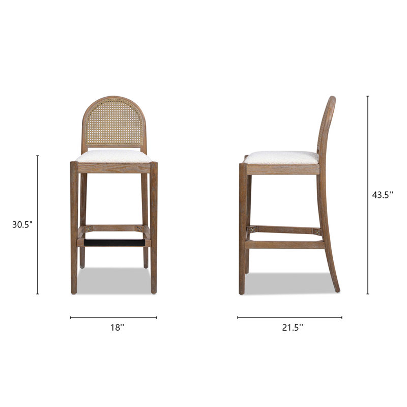 Tabouret de bar 30,5 po Panama, Ivoire/blanc