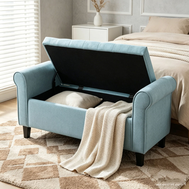 Banc de rangement en tissu, Light Blue