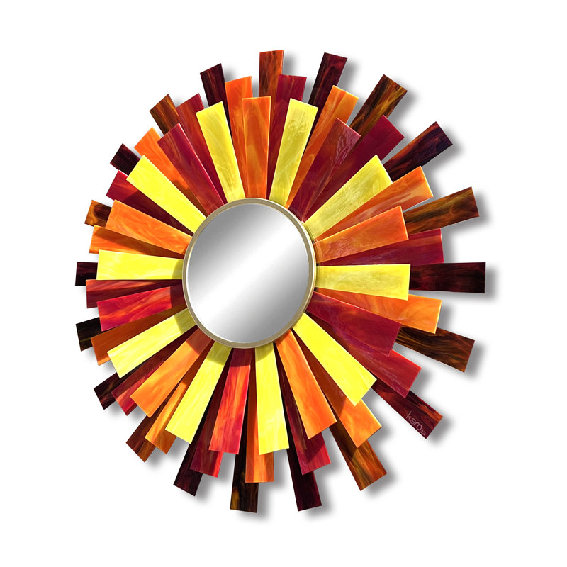 Sunburst Handmade Modern Abstract Wall Decor on Glass