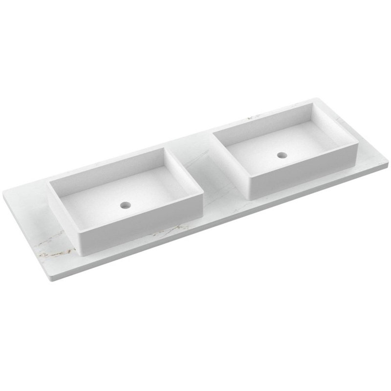 Ventura Four-Drawer Double Bath Vanity, 60", American White Oak