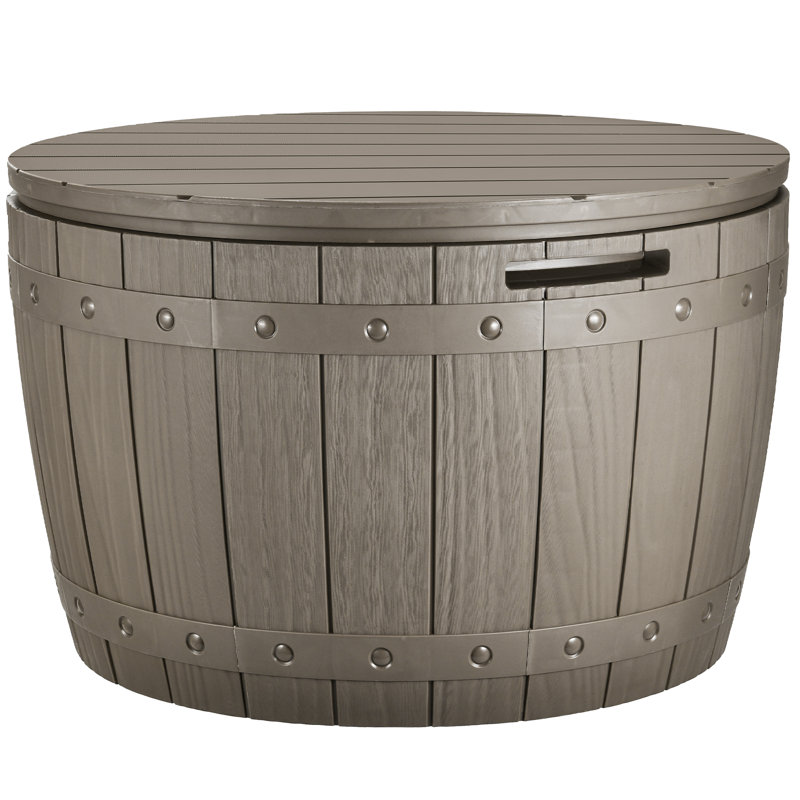 Edrosie Inc 27 " W 35 Gallons Water Resistant Resin Deck Box, Gray