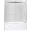 Levity 56.625" - 59.625" W 62.25" H Frameless Tub Door-320851346