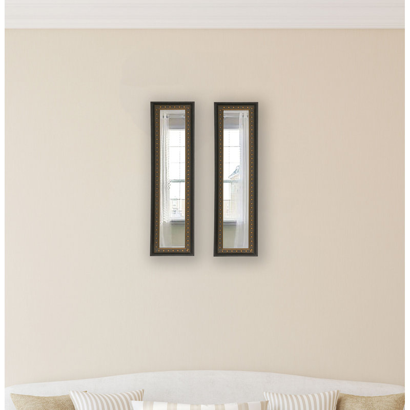 Derrell Solid Wood Flat Wall Mirror, 7.5" H x 33.5" W