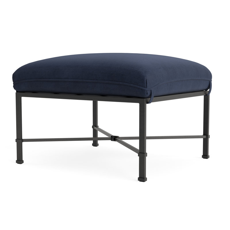 Venetian Outdoor Ottoman, Textured Pewter, Fushion Neptune