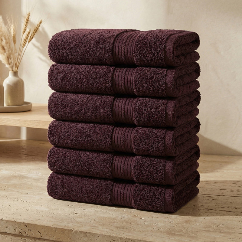 Hand Towels Quick Drying 100% Cotton 600 GSM, Brown