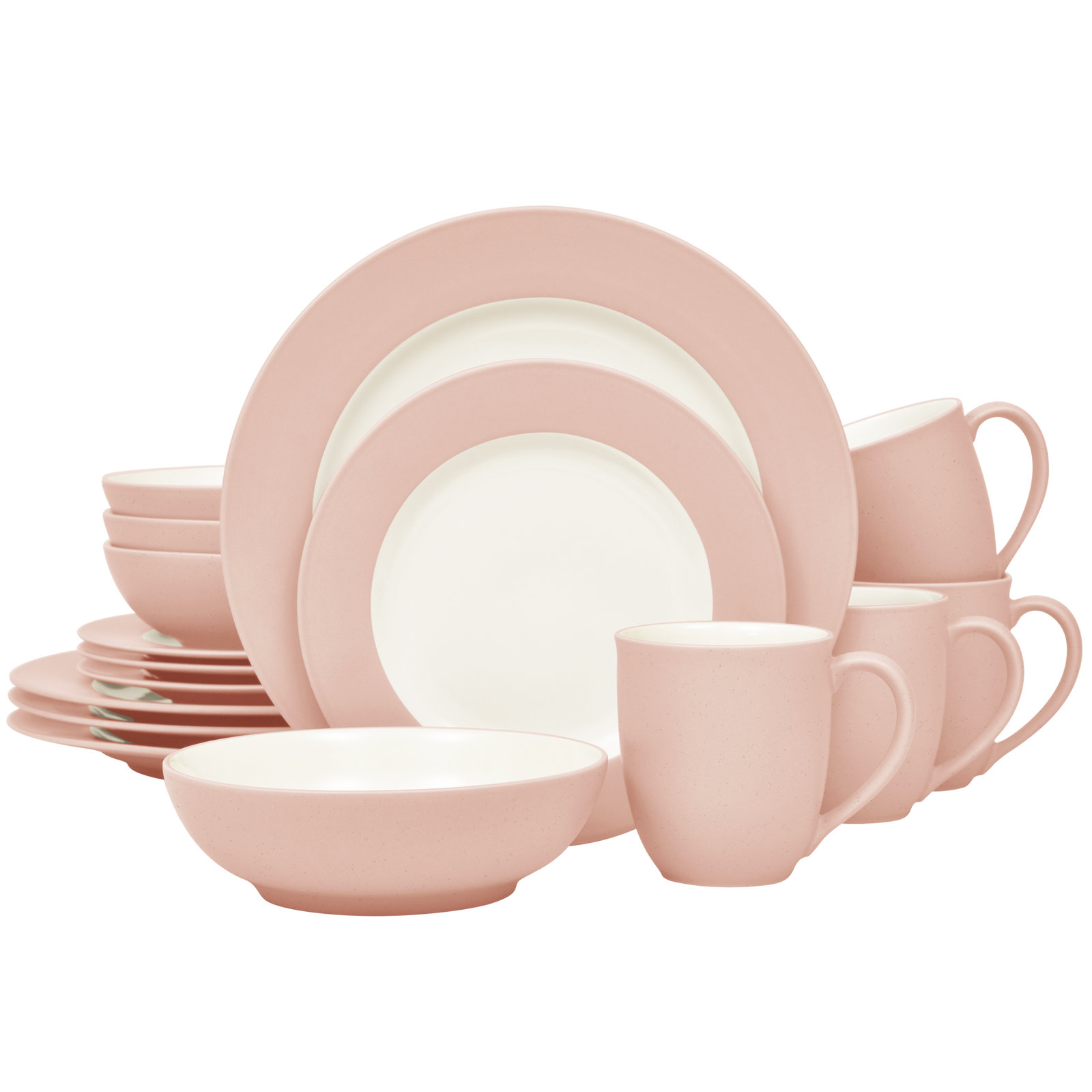 Colorwave Stoneware Dinnerware Set - Service for 4, Pink
