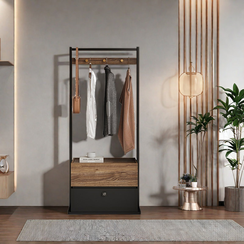 Multifunctional Coat Rack with Safe Storage