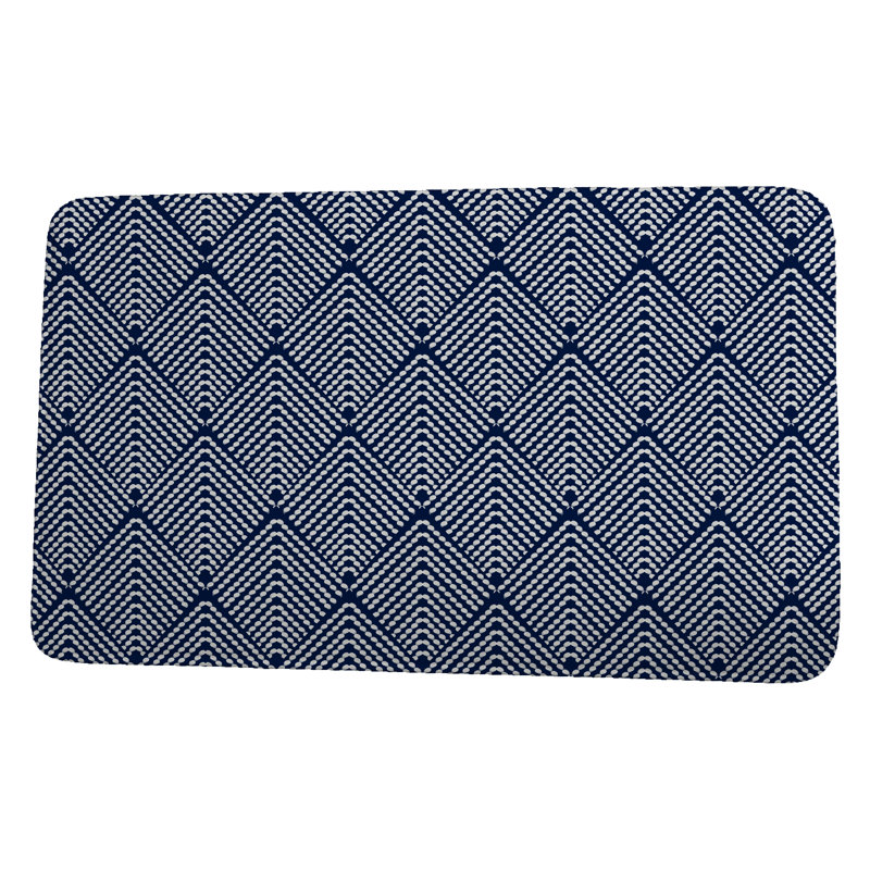 Shue Non-Slip Bath Mat, Blue, 34" W x 21" L