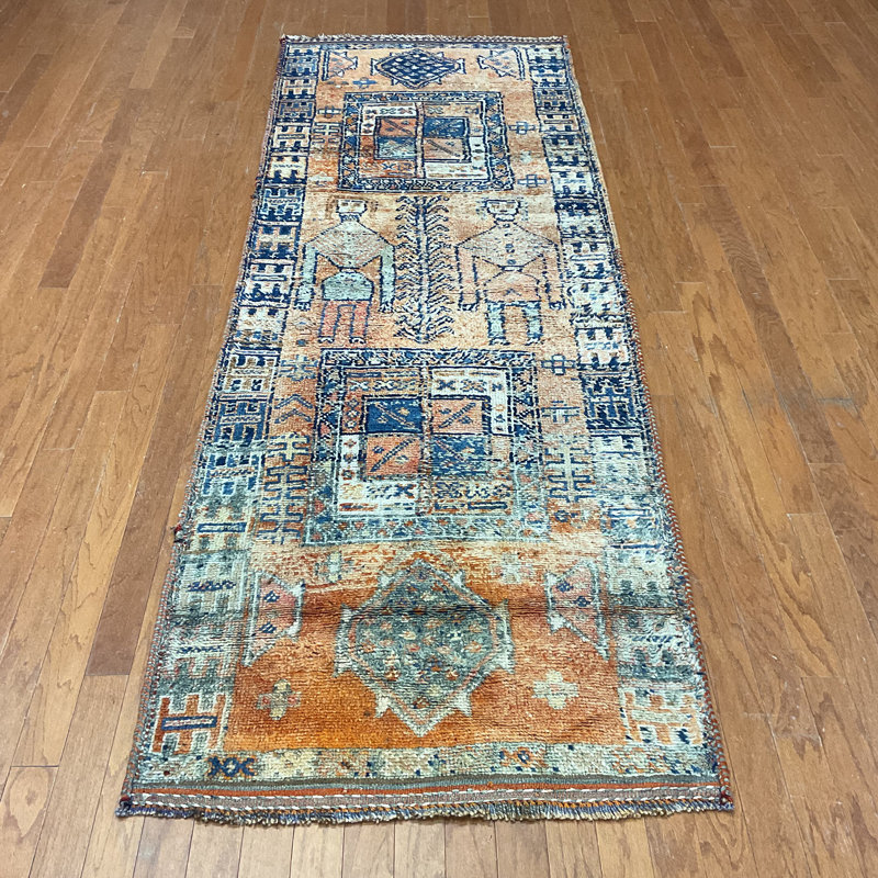  Handmade Turkish Oushak Wool Runner