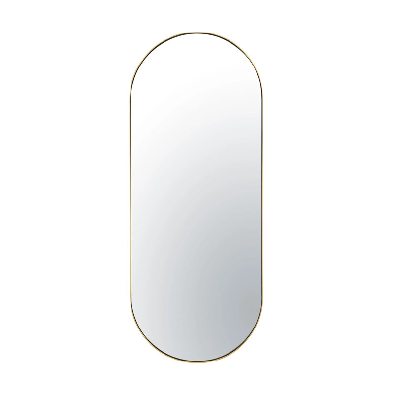 Capsule Wall Mirror - 24"W x 60"H Mirror - Gold