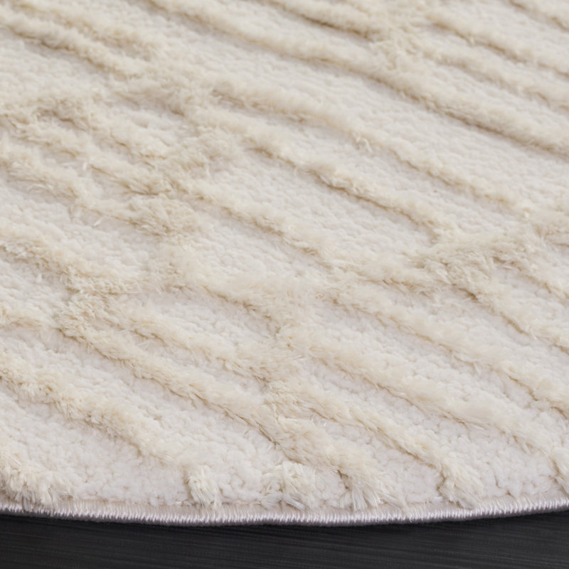 Chineme Shag 900 Performance Abstract Rug, Round 6'7"