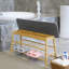 36''L Bamboo Shoe Bench with Cushioned Seat