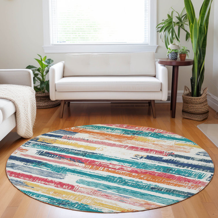 Machine Washable Indoor/Outdoor Cinead ACN1665 Ivory Rug