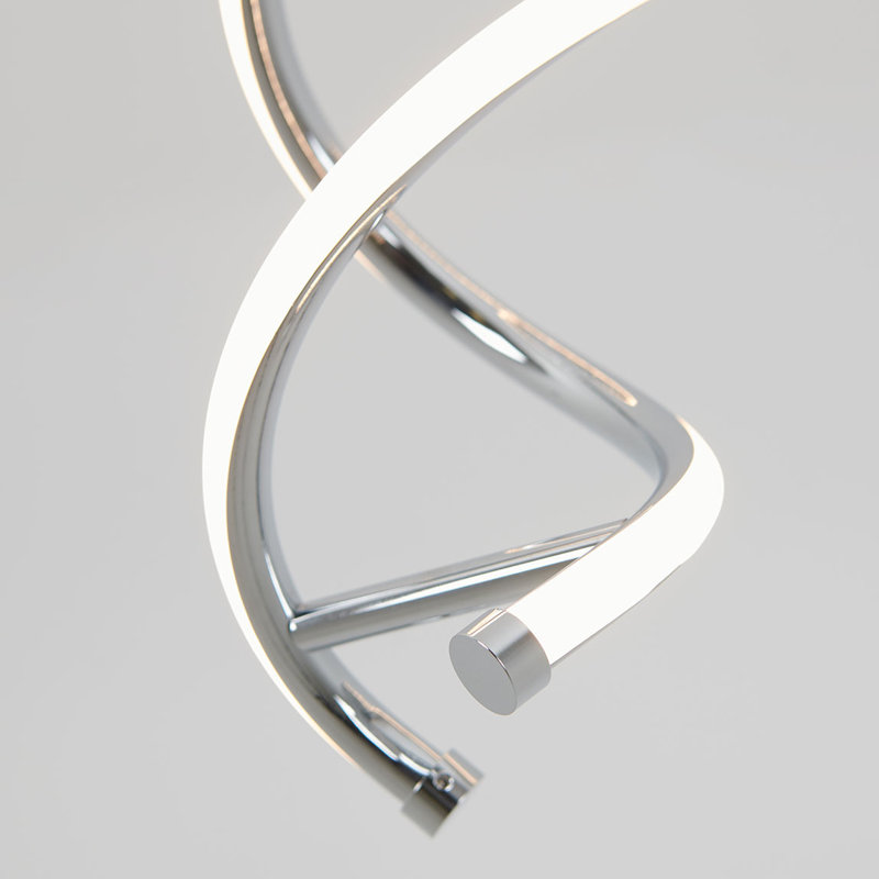 Modern Chrome LED Pendant Light with Artistic Curves