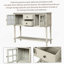 Console rustique avec tablette inférieure et armoires en verre, parfaite pour le rangement et la décoration de salon de ferme.-1129220681