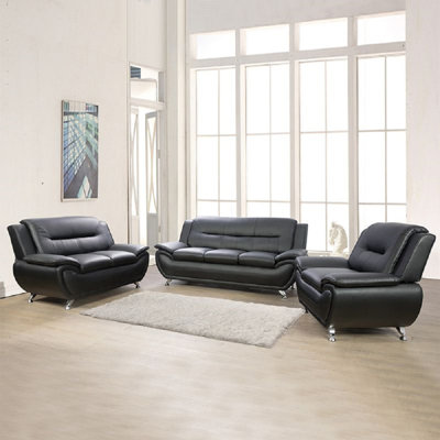 Mega 3 - Piece Faux Leather Living Room Set by Latitude Run