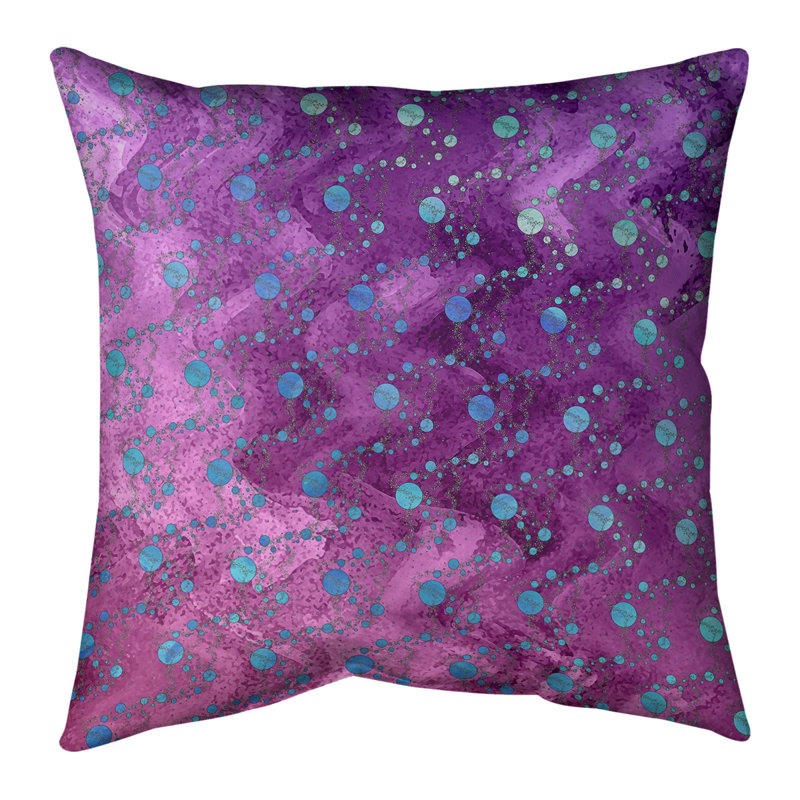 Housse et insert de coussin carré Katelyn Elizabeth Planets Stars, H 14 po x l 14 po, Rose / Bleu