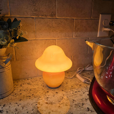 Lampe de chevet orange en verre orange
