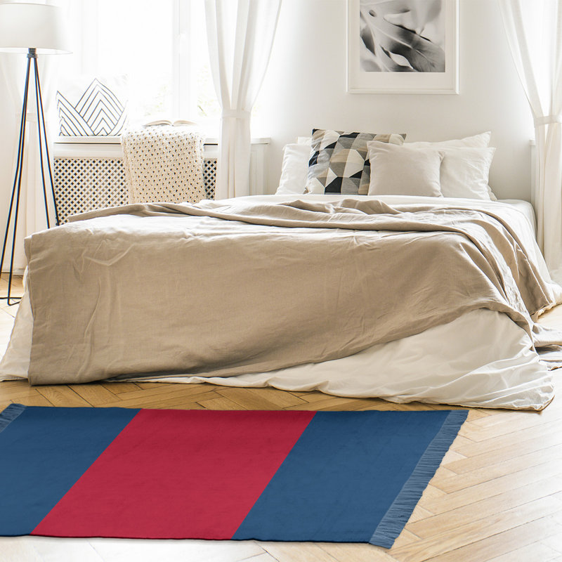 Tapis à rayures bleu marine/rouge Los Angeles, Oui