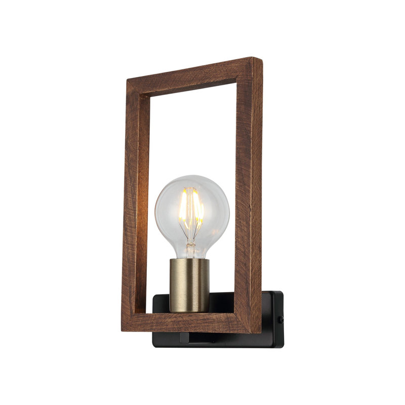 Lampe murale antique 11,8 x 6,3 x 0,8 po Antiquation | Corps en métal durable avec capuchon en bois, hauteur de 30,0 pouces | Douille E27 (40 W maximum, ampoule non incluse) | Éclairage élégant pour la décoration intérieure, indice de protection IP20