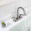 Robinet pour salle de bain à 2 poignées avec ensemble de drain Centres, nickel brossé-45127787