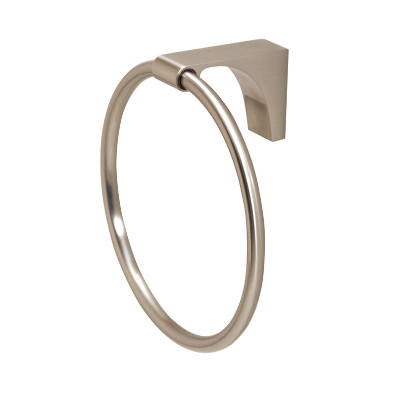 Luna Satin Nickel Modern Towel Ring
