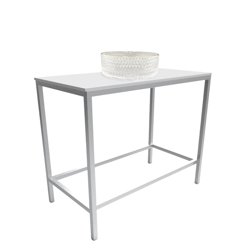 Ensemble d'évier console rectangulaire en métal avec vasque en verre et surface en bois massif - Collection Luminous