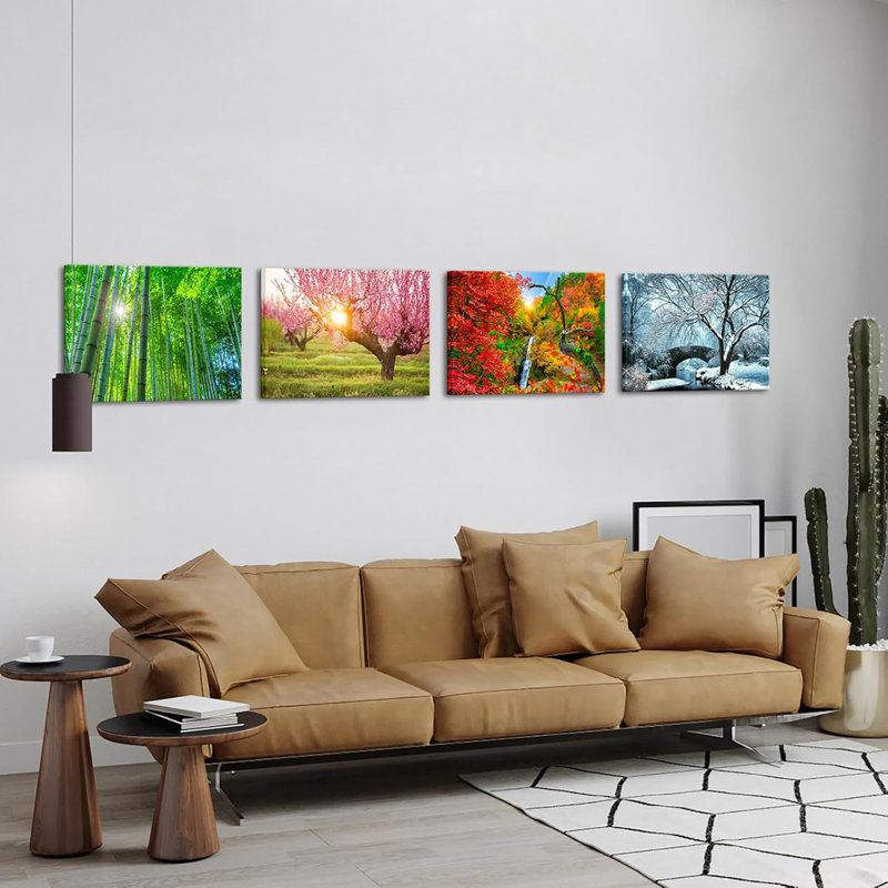 4 Piece Wrapped Canvas Print, 40 cm H x 240 cm W