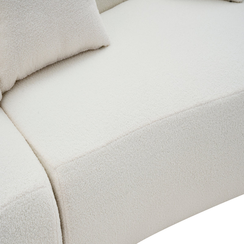 Canapé modulaire courbé moderne Caldera, Ourson blanc